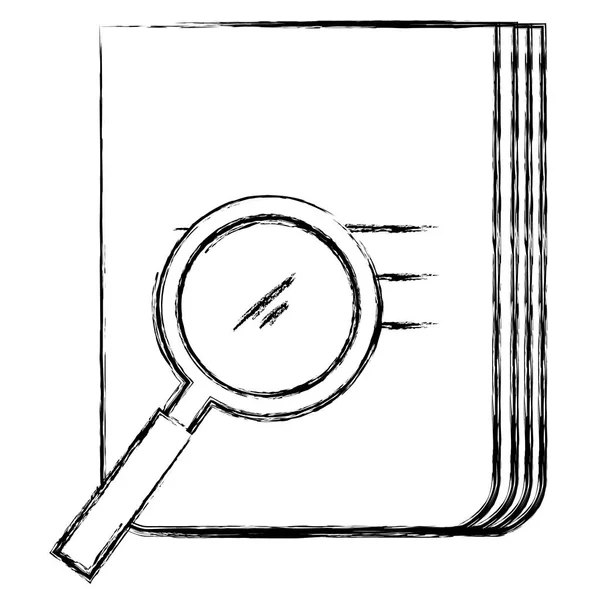 Magnifying glass with documents — Stock Vector