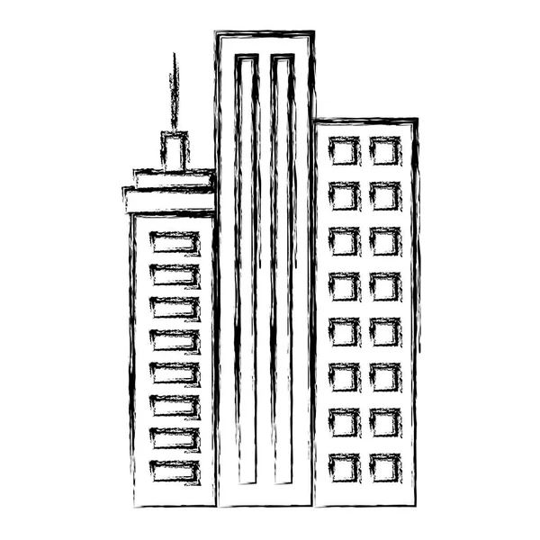 Buildings cityscape isolated icon — Stock Vector