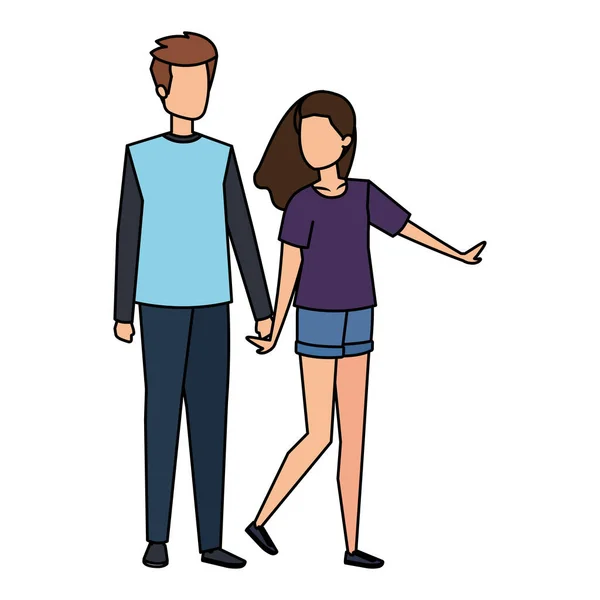Genç çiftler karakterleri avatarlar — Stok Vektör