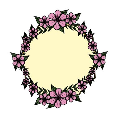 Leafs dairesel çerçeve ile güzel çiçekler