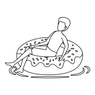 Mayolu ve yüzer vaziyette genç bir adam.