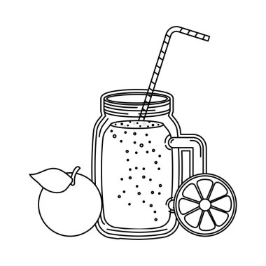 saman ile meyve suyu portakal meyve içecek kavanozu