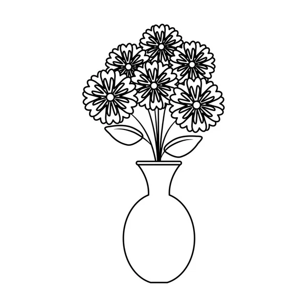 Vaso com flores ícone vetor ilustração — Vetor de Stock