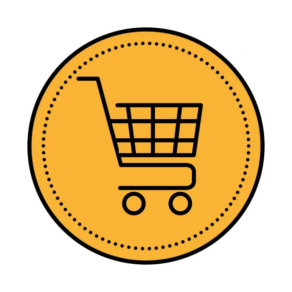 Shopping cart commercial isolated icon — Stock Vector