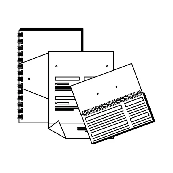 Bloc-notes et enveloppe avec impression emblème de l'entreprise — Image vectorielle