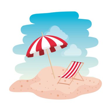 sandalye ile plaj deniz manzarası sahne