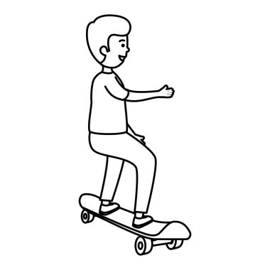 kaykay mutlu genç çocuk