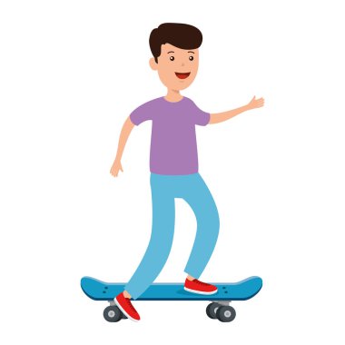 kaykay mutlu genç çocuk