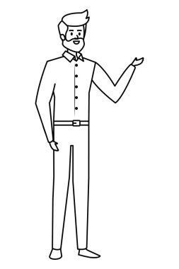 sakallı karakterli yetişkin baba