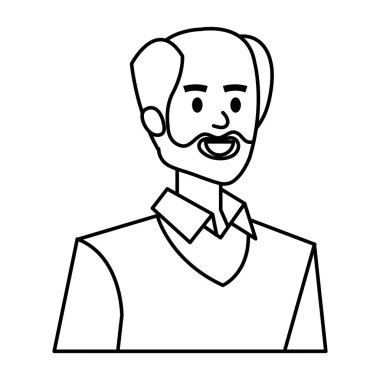 sakallı karakterli yetişkin baba kel