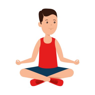 mutlu atletik çocuk yoga