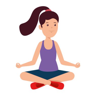 mutlu atletik kız yoga