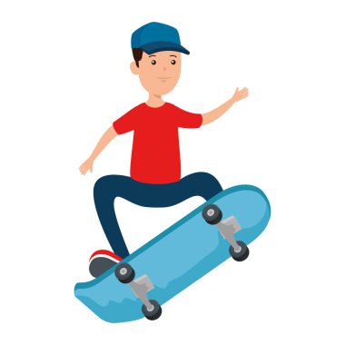 kaykay mutlu genç çocuk