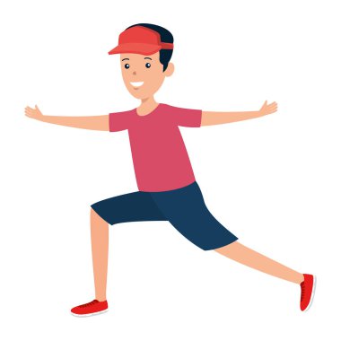 mutlu atletik çocuk exercice pratik