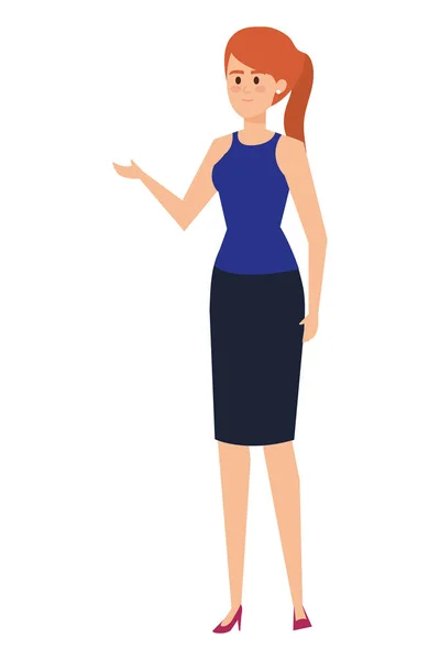 Hermosa mujer joven avatar carácter — Vector de stock