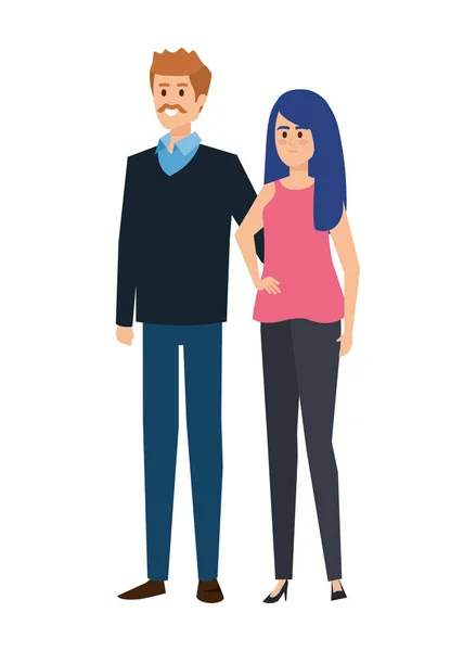 Adultos pais casal avatares personagens — Vetor de Stock