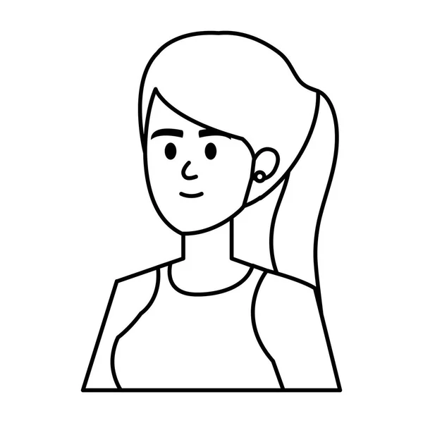 Hermosa mujer joven avatar carácter — Vector de stock