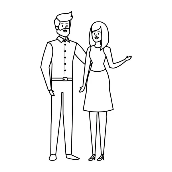 Adultes parents couple avatars personnages — Image vectorielle