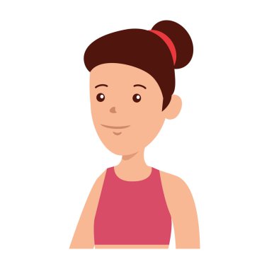 Mutlu genç kadın Avatar karakteri