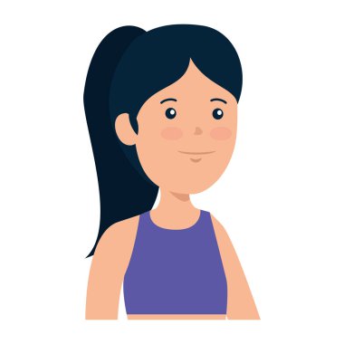 Mutlu genç kadın Avatar karakteri