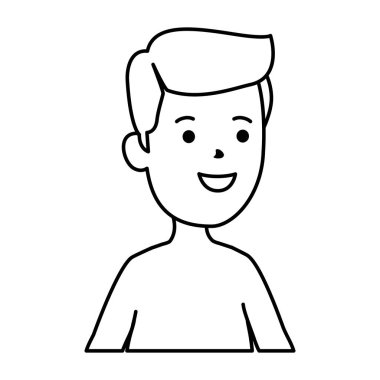 Genç çocuk üstsüz avatar karakteri