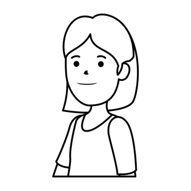 Mutlu genç kadın Avatar karakteri