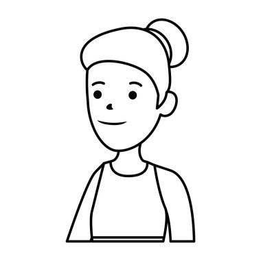 Mutlu genç kadın Avatar karakteri