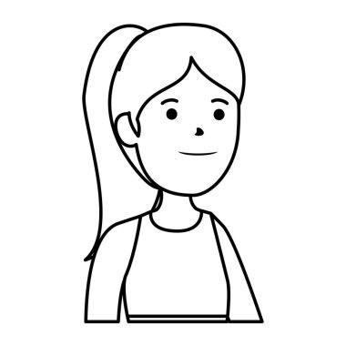 Mutlu genç kadın Avatar karakteri