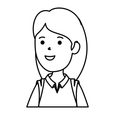 Mutlu genç kadın Avatar karakteri