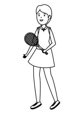 raket tenis pratik ile mutlu atletik kız