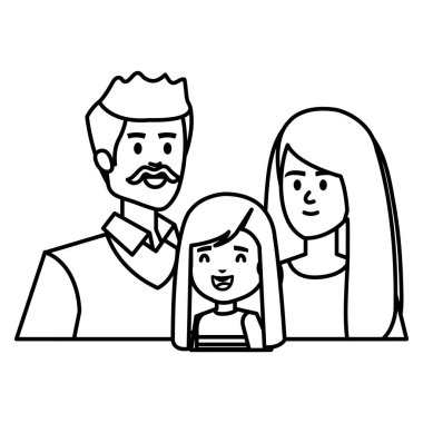 küçük kızı ile yetişkin anne çift