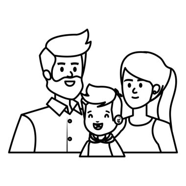 küçük oğlu ile yetişkin anne çift