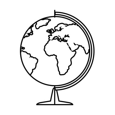 world planet map education icon