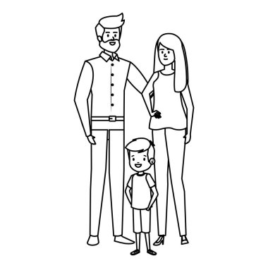 küçük oğlu ile yetişkin anne çift