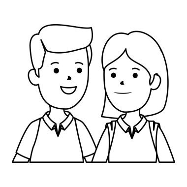 Genç oğlan ve güzel kadın çift.