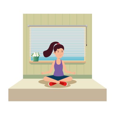 spor salonunda yoga yapan mutlu atletik kız