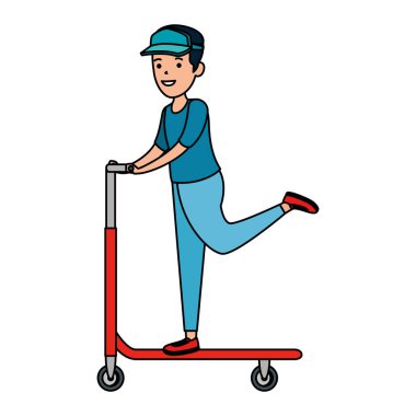 kaykay mutlu atletik çocuk