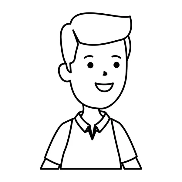 Jovem menino avatar personagem ícone —  Vetores de Stock