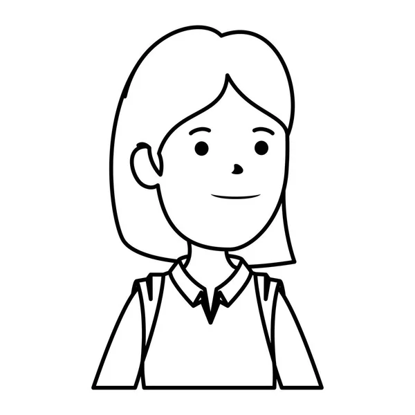 Šťastná mladá žena avatar charakter — Stockový vektor