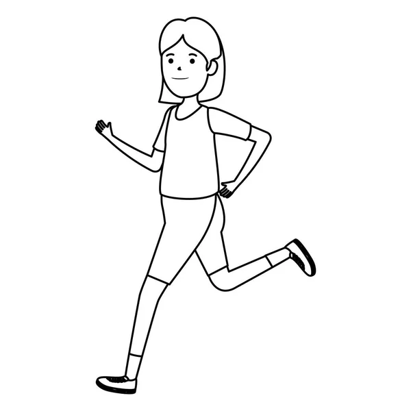 happy athletic girl running sport