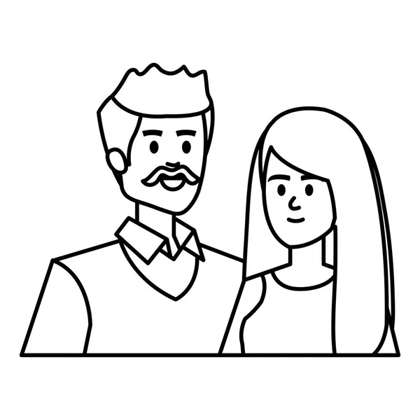 成人 父母 夫妇 头像 字符 — 图库矢量图片