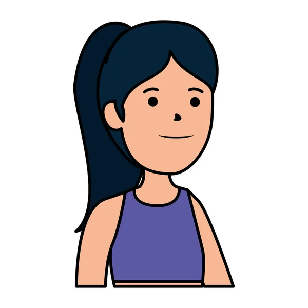 Lycklig ung kvinna avatar karaktär — Stock vektor