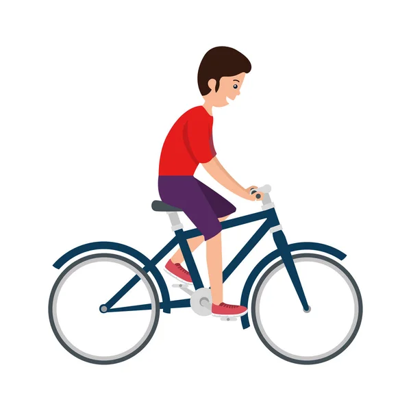 Glücklich athletischen Jungen Fahrrad fahren — Stockvektor