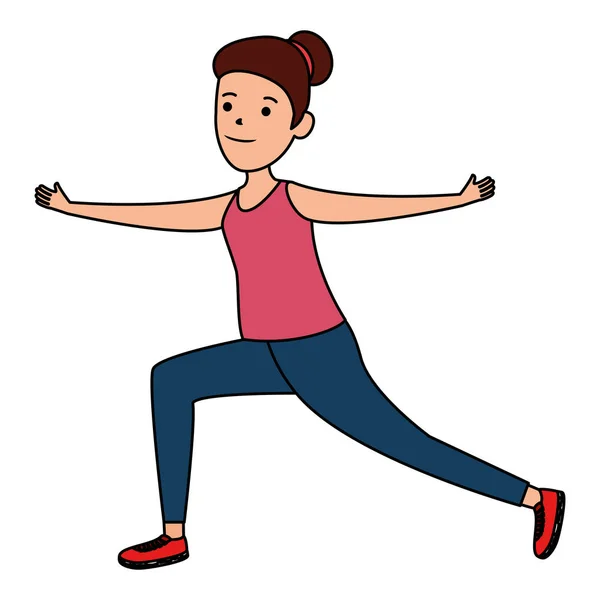 Glücklich athletische Mädchen üben exercice — Stockvektor