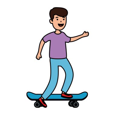 kaykay mutlu genç çocuk