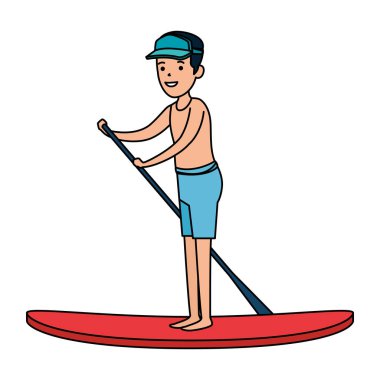 mutlu atletik çocuk sörf spor pratik