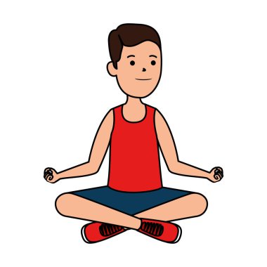 mutlu atletik çocuk yoga