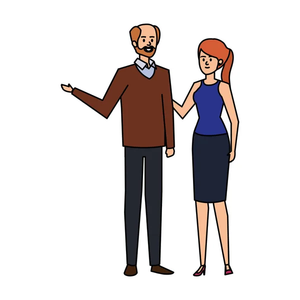 Adultes parents couple avatars personnages — Image vectorielle