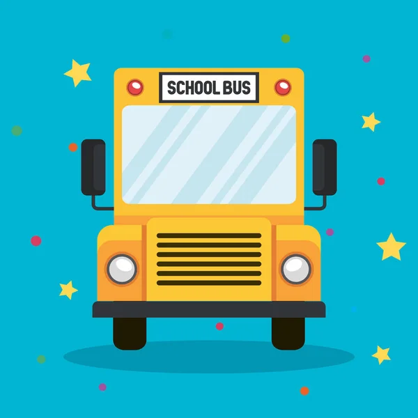 Transporte de veículos de autocarro escolar para os alunos — Vetor de Stock