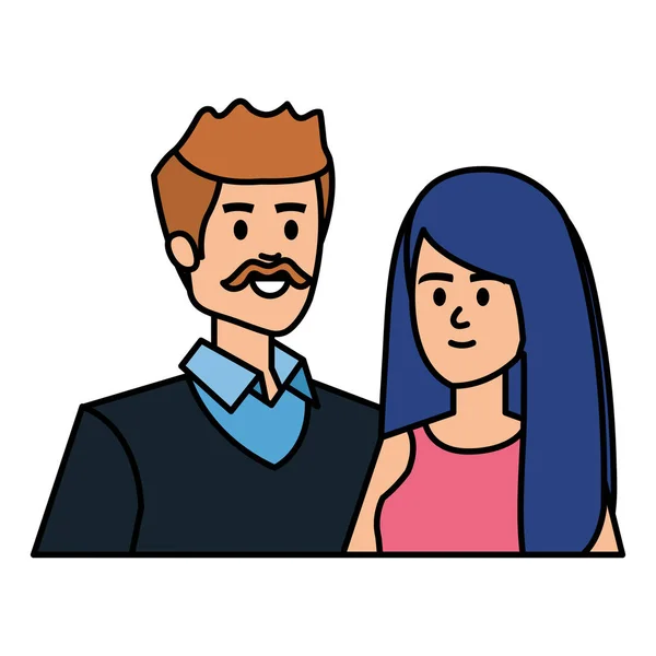 Adultos padres pareja avatares caracteres — Vector de stock